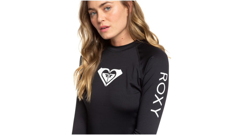 Roxy Wholehearted Long Sleeve Rashguard - Womens, Anthracite, Small, ERJWR03408-KVJ0-S