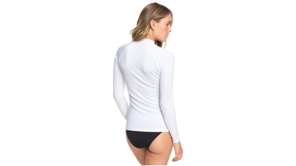Roxy Wholehearted Long Sleeve Rashguard - Womens, White, Medium, ERJWR03408-WBB1-M
