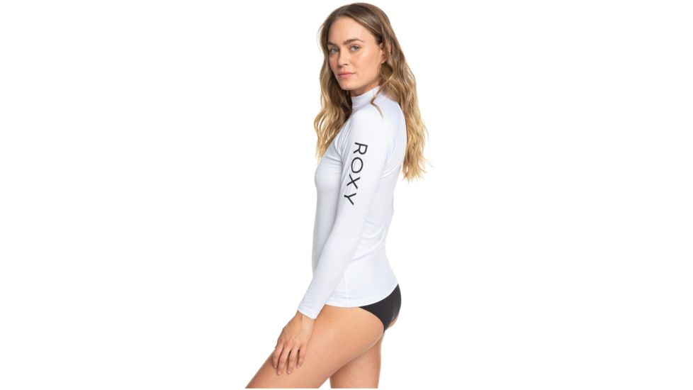 Roxy Wholehearted Long Sleeve Rashguard - Womens, White, Medium, ERJWR03408-WBB1-M