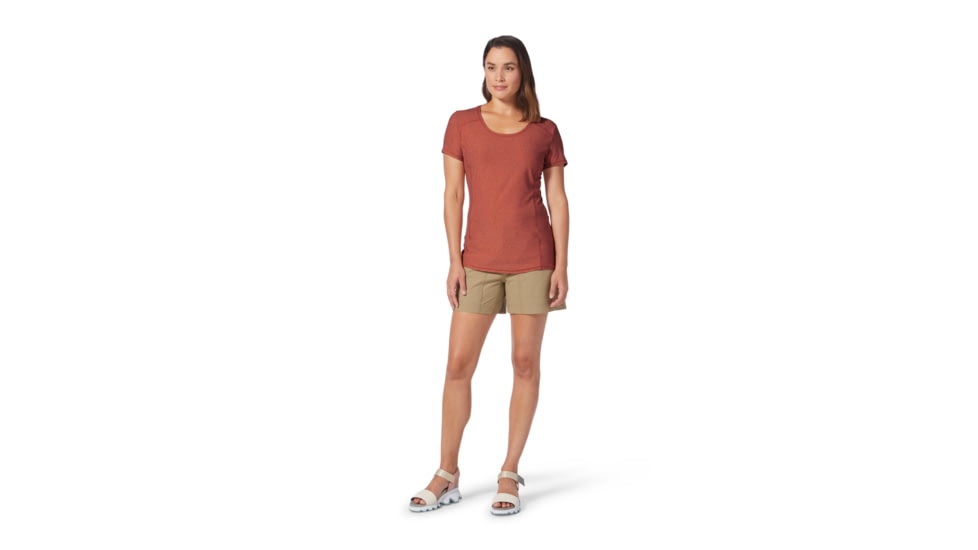 Royal Robbins Amp Lite S/S Tee - Womens, Baked Clay Htr, Large, Y311029-911-L