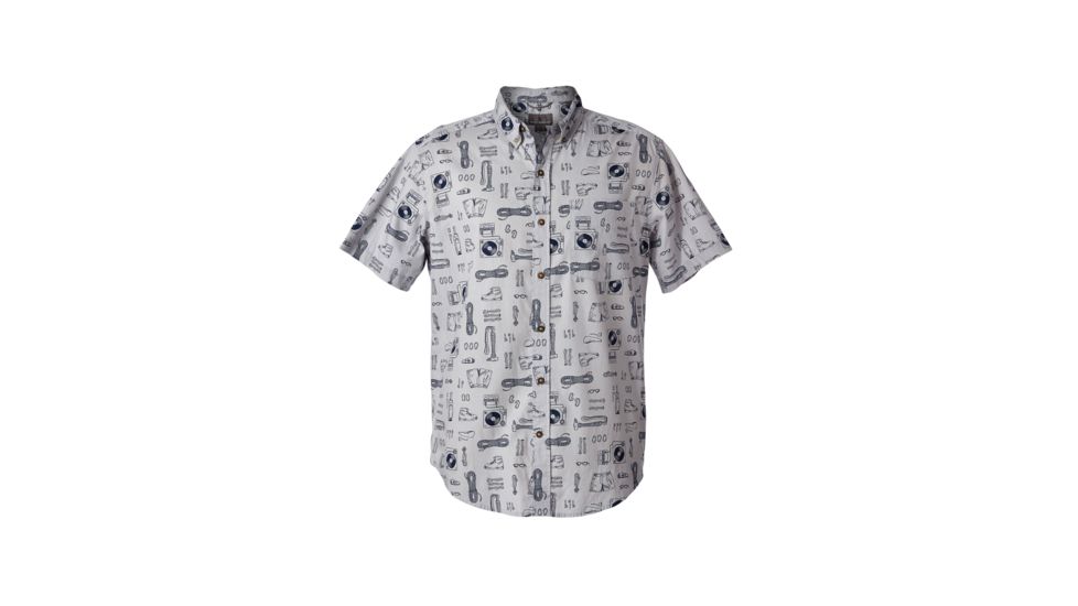 Royal Robbins Base Camp Print Men's Short Sleeve Shirt, Lt Pelican Pt, XXL 72213-LT PELICAN PT-XXL