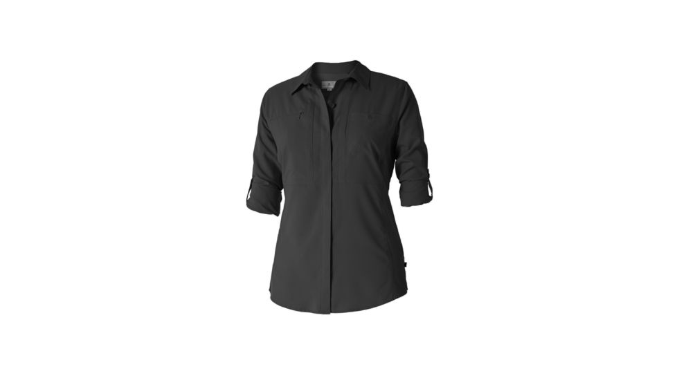 Royal Robbins Bug Barrier Expedition Women's Long Sleeve Shirt, Jet Black, L 32124-JET BLACK-L