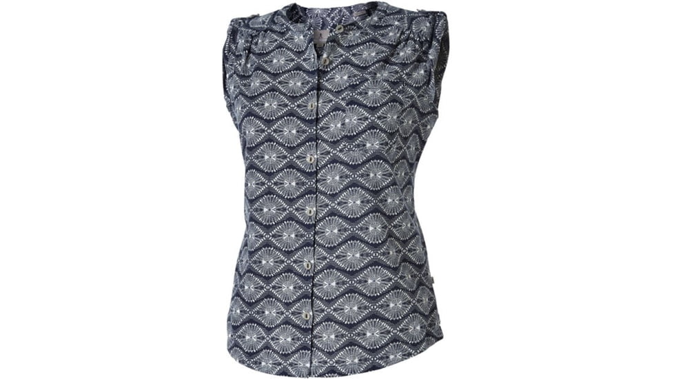 Royal Robbins Cool Mesh Batik Camp Shirt - Women's -Deep Blue-Small