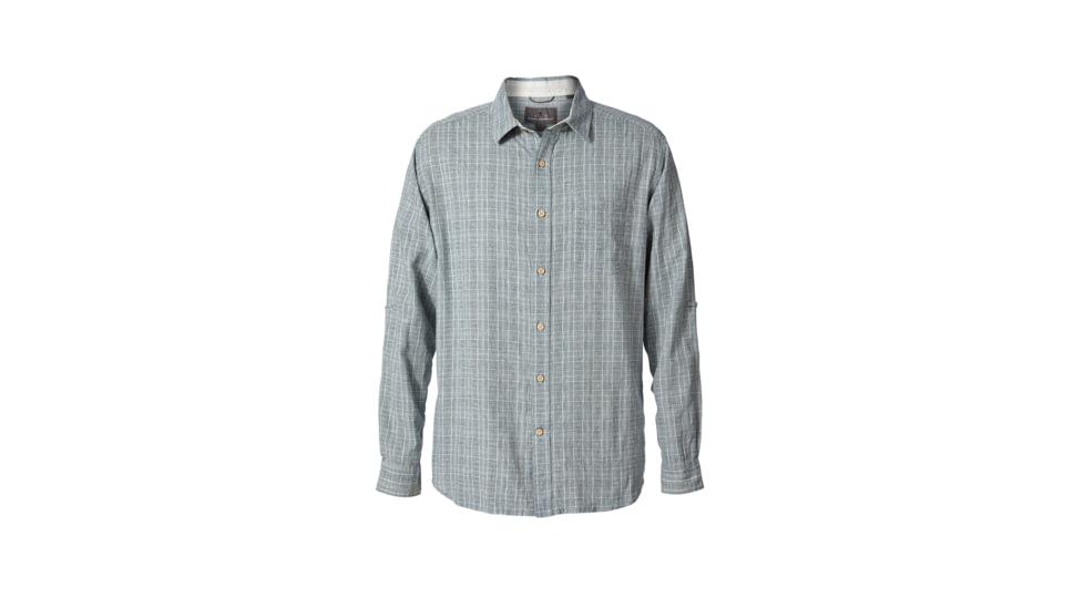 Royal Robbins Cool Mesh Plaid Men's Long Sleeve Shirt, Sky Grey, L 72214-SKY GREY-L