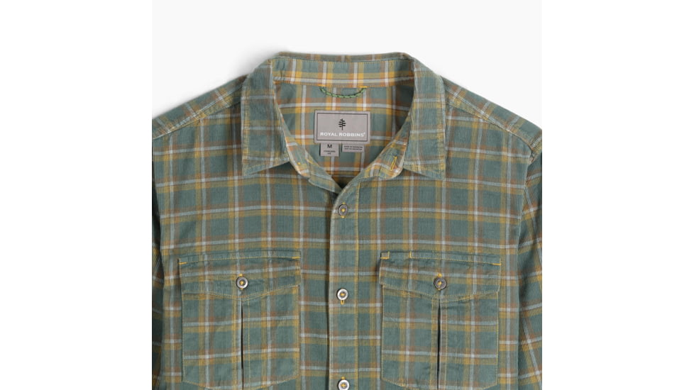 Royal Robbins Covert Cord Organic Cotton Long Sleeve - Mens, Arctic Sea Pioneer Pld, Extra Large, Y722019321XL