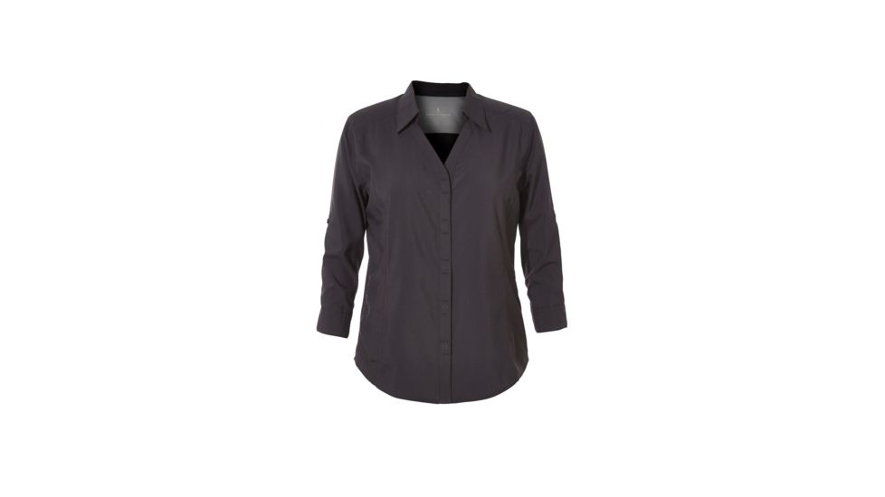 Royal Robbins Expedition Chill Stretch Women's 3/4 Sleeve Shirt, Jet Black, L 32134-JET BLACK-L