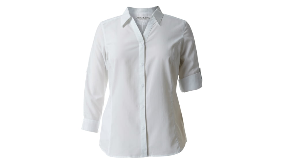 Expedition Stretch 3/4 Sleeve Shirt - Womens-White-Large
