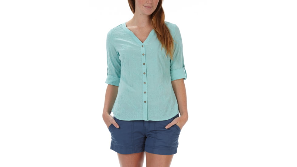 Royal Robbins Grapevine 3/4 Sleeve Shirt - Women's-Light Aqua-Small