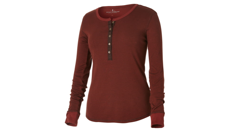 Royal Robbins Kick Back Striped Henley - Women's-Ruby-Medium