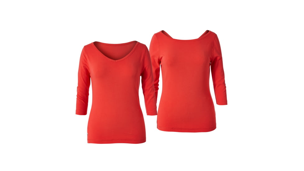 Royal Robbins Kickback To Front Women's 3/4 Sleeve Top, Flame, L 62701-FLAME-L