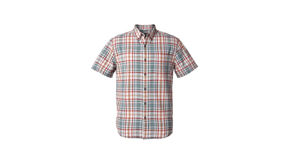 Royal Robbins Mid-Coat Seersucker Plaid Men's Short Sleeve Shirt, North Atlantic Plaid, S 71920-NORTHATLANTIC-S