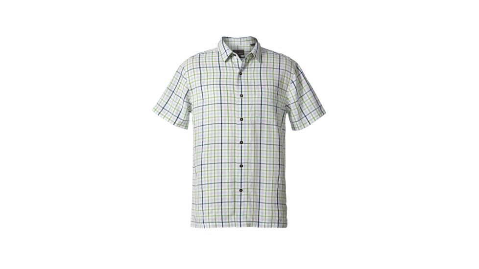 Royal Robbins Mojave Pucker Plaid Men's Short Sleeve Shirt, Fluorite Green, L 71917-FLUORITE GREEN-L