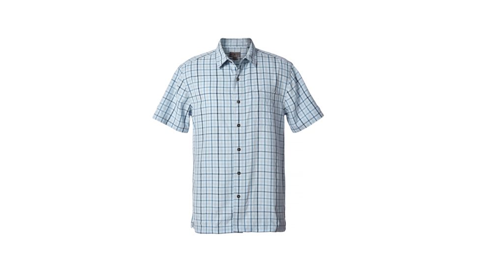 Royal Robbins Mojave Pucker Plaid Men's Short Sleeve Shirt, Winter Sky, M 71917-WINTER SKY-M