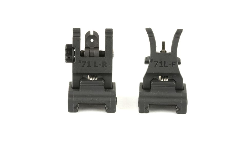 A.R.M.S., Inc. Picatinn Polymer Top Mounted Deployable Front and Rear Sight, Black, ARMS71LF-R