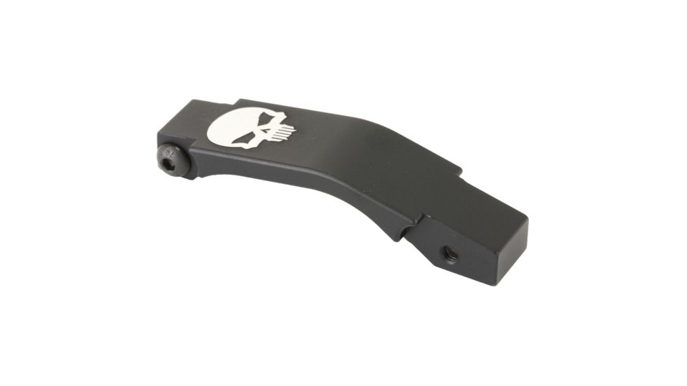 Bastion 5.56/223 AR Threaded Trigger Guard w/ Skull, Black and White, BASARFL-GRD-BW-BTSKUL