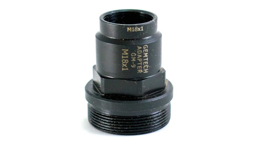 Gemtech CZ Scorpion 9MM M18 X 1 RH Thread Pitch GM9/MM9 Thread Mount Adapter, Black, GEMGM-9CZSCORPION