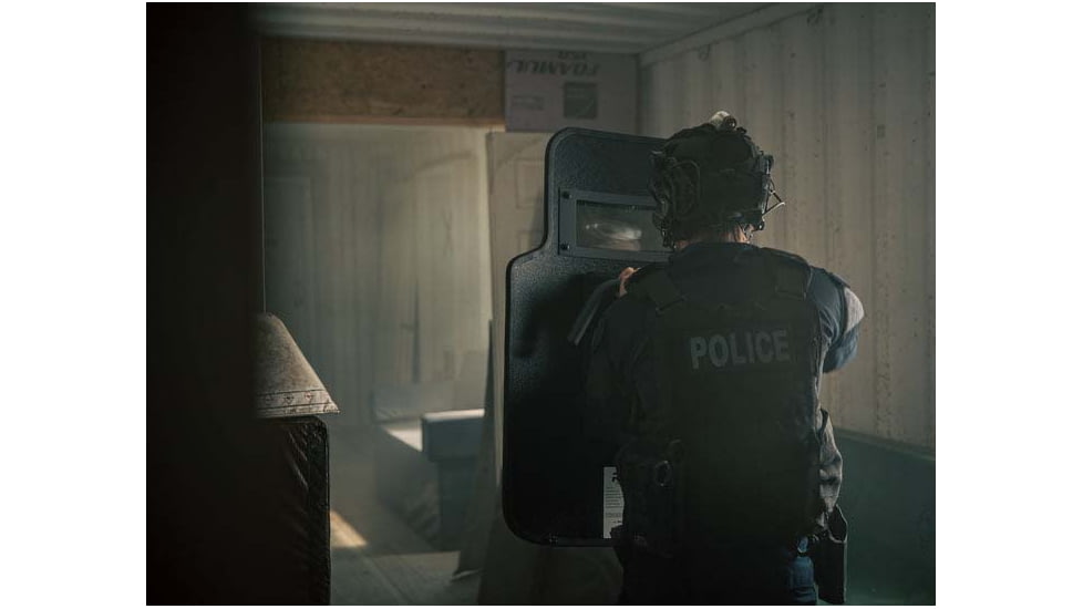 RTS Tactical Active Shooter SWAT Ballistic Shield, Level IIIA, No LED, Black, 18in x 30in, RTS-47203