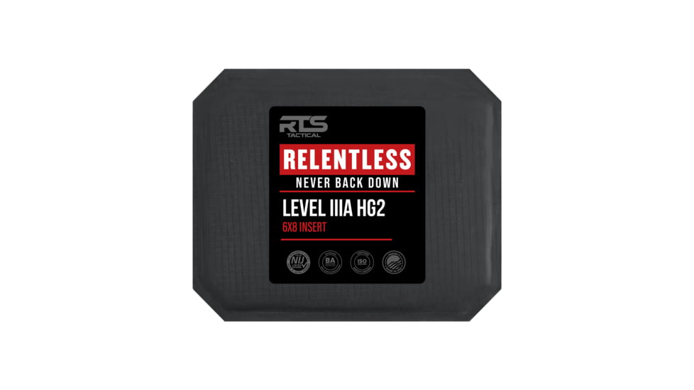 RTS Tactical Ballistic Insert Relentless Level IIIA HG2 Barrday Kevlar Armor Plate