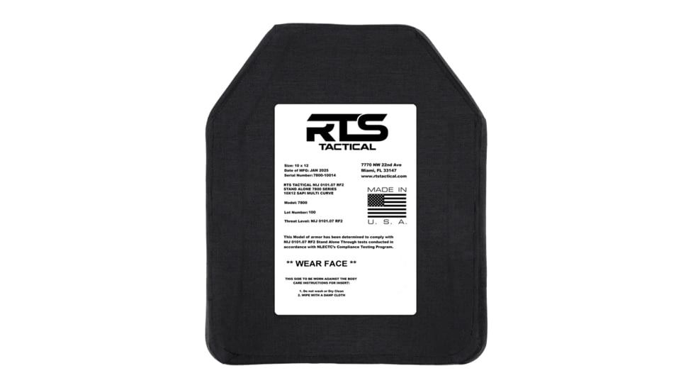 RTS Tactical Ceramic Level RF2 Stand Alone 7800 Series Armor Plate
