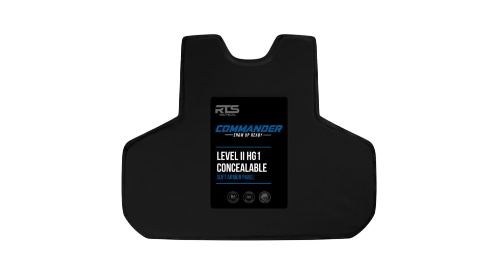 RTS Tactical Concealable Panel Commander Level IIA HG1 Barrday Kevlar Armor Plate