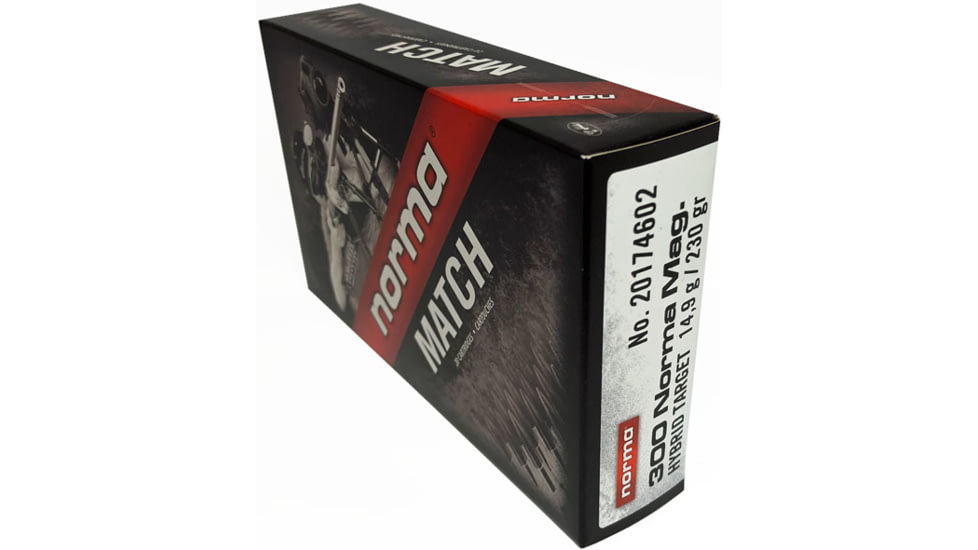 Norma Match Ammunition .300 Norma Magnum 230 grain Berger Hybrid Brass Cased Centerfire Rifle Ammo, 20 Rounds, 20174602