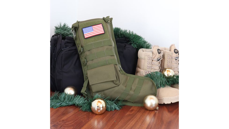 Ruck Up Tactical Christmas Stocking with USA Flag Patch, OD Green 1115881