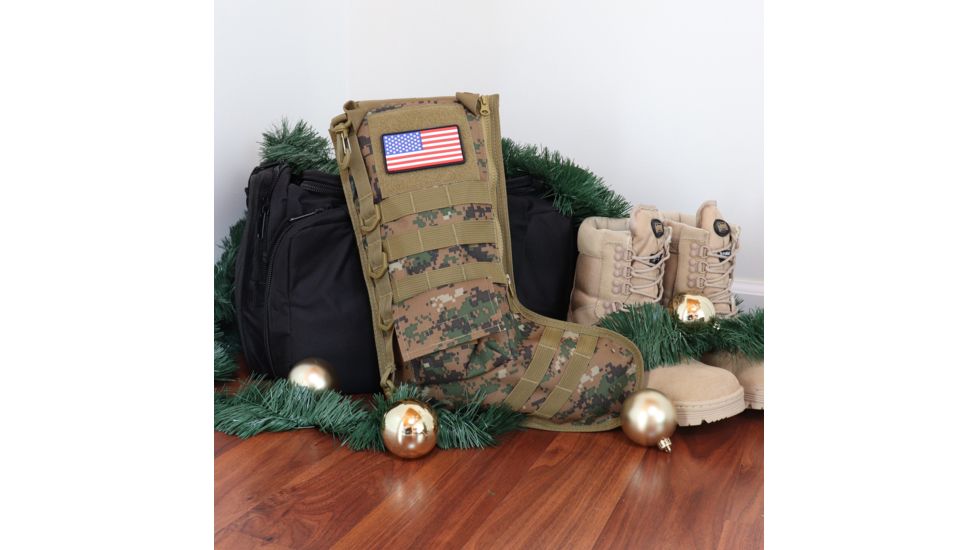 Ruck Up Tactical Christmas Stocking with USA Flag Patch, Marpat 1115882