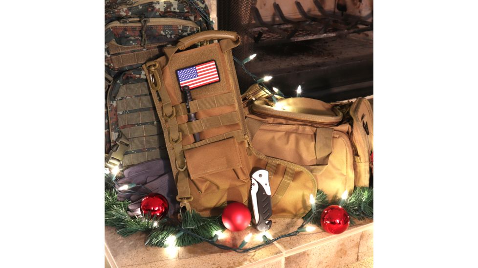 Ruck Up Tactical Christmas Stocking with USA Flag Patch, Khaki 1115890