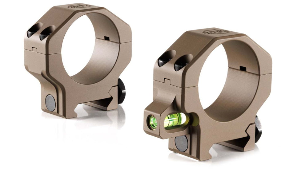 Ruff's Precision Manufacturing 34mm Riflescope Rings w/Co-Linear Bubble Level, Medium - 1.00in, Set of 2, Flat Dark Earth, CLR-34100-FDE