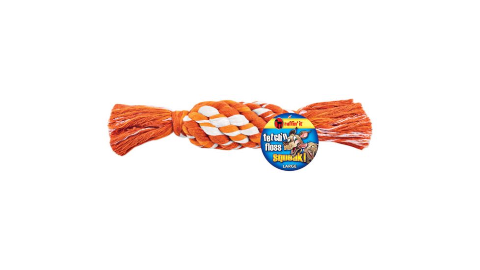 Ruffin' It Fetch 'n Floss Squeak Rope Lg 80586 ASST