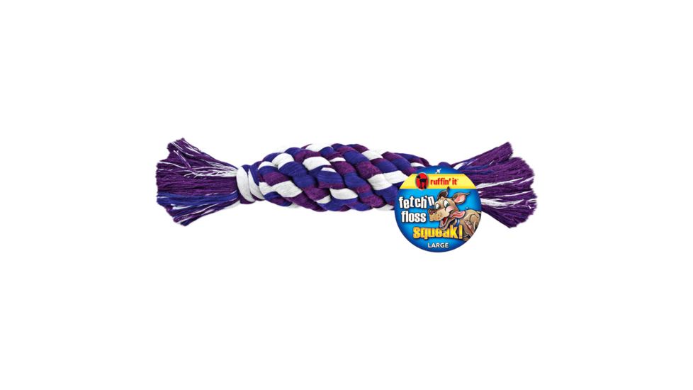 Ruffin' It Fetch 'n Floss Squeak Rope Lg 80586 ASST