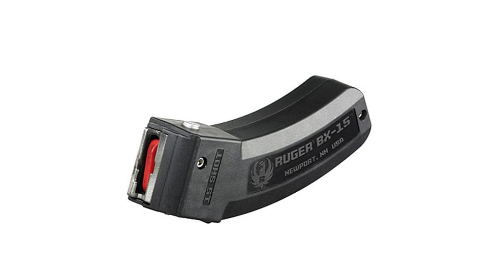 Ruger BX-15 Rifle Magazine, .22 LR, 15 Round, Black, 1 Pack, Polymer, 90463-15RD