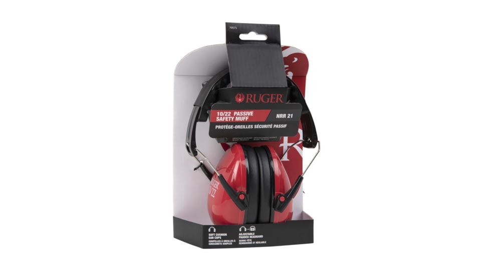 Ruger 10/22 Low-Profile Passive Safety Shooting Earmuffs, 21dB NRR, 70571