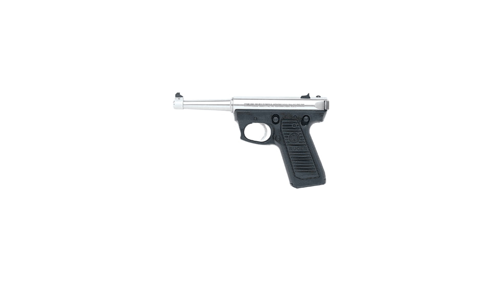 Ruger 22/45 Mark II Pistol, .22 Long Rifle, 5.5 in barrel, polymer frame, integrated black synthetic grip, blowback operated semi-auto, fixed front, adjustable rear, stainless steel bull barrel, 10 round magazine, 22/45 MRKII-55-1-FRRMPG