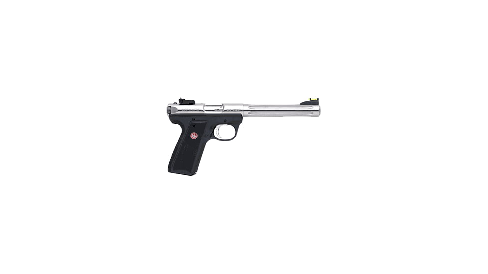 Ruger 22/45 Mark IV Pistol, .22 Long Rifle, 5.5 in barrel, black polymer frame, checkered black polymer grip, blowback operated semi-auto, fixed blade front, adjustable rear, 10 round magazine, 22/45 MRKIV-1-FRRMPG