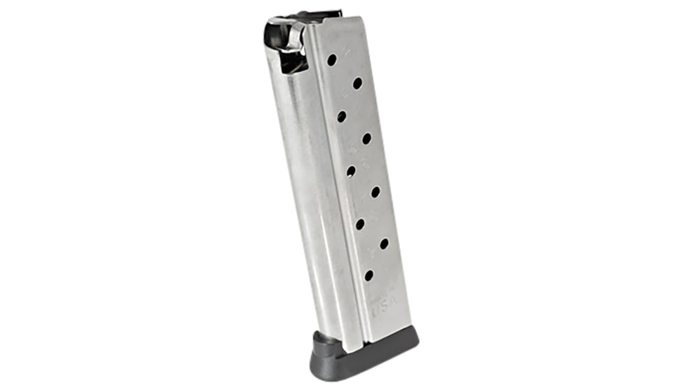 Ruger 9mm Luger Ruger SR1911 Competition Detachable Magazine, Stainless Steel, 10 Round, 90666