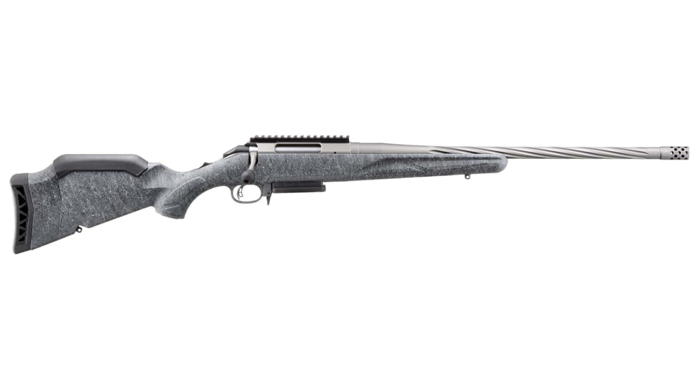 Ruger American Gen II Bolt Action Rifle, 6mm Creedmoor, 20in Fluted Threaded Barrel, 1-7.7, Splatter Grey Stock, Grey, 46912-FRRMPG