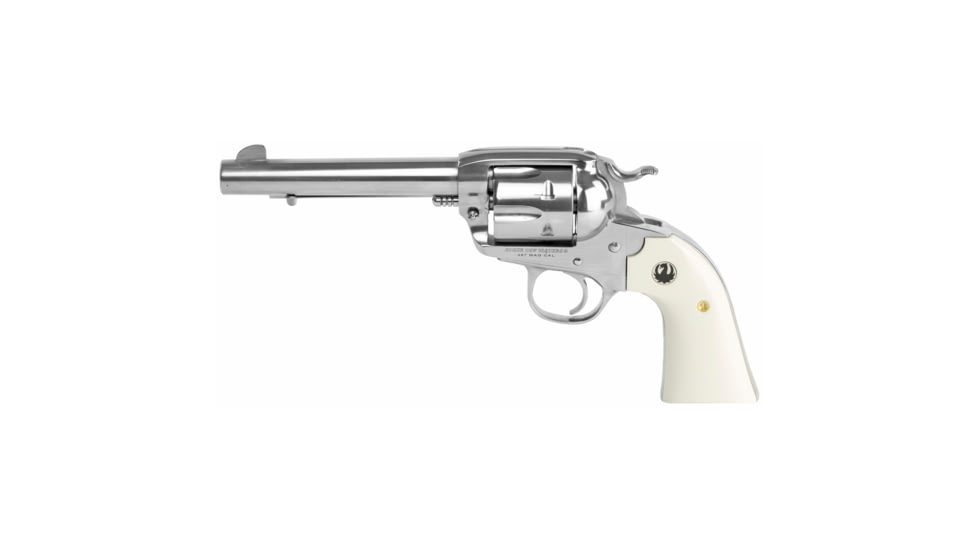 Ruger Bisley Vaquero Revolver, .357 Magnum/.38 Special, 5.5in Barrel, X-Large, Fixed, Stainless Frame, Ivory Style Grip, 6 Round Cylinder, 5130