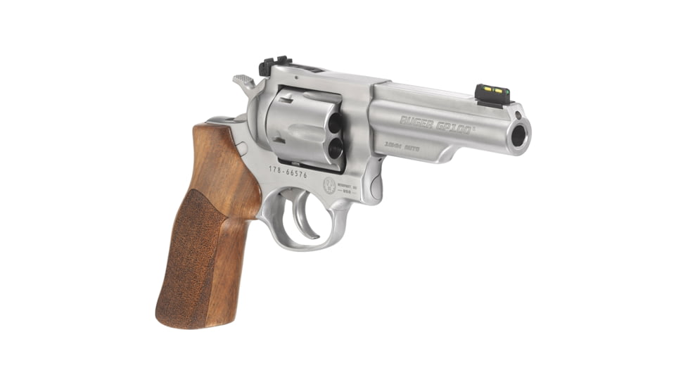 Ruger GP100 Match Revolver, 10mm Auto, 4.2in Barrel, Adjustable, Stainless Frame, Wood Grip, 6 Round Cylinder, 1775