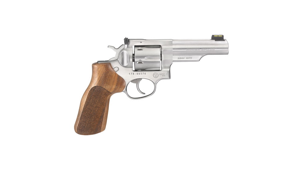 Ruger GP100 Match Revolver, 10mm Auto, 4.2in Barrel, Adjustable, Stainless Frame, Wood Grip, 6 Round Cylinder, 1775