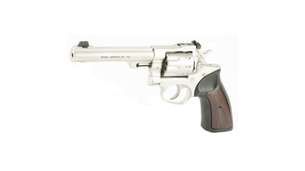 Ruger GP100 Revolver, .22 Long Rifle, 6in Barrel, Adjustable, Stainless Frame, Rubber Grip, 10 Round Cylinder, 1757