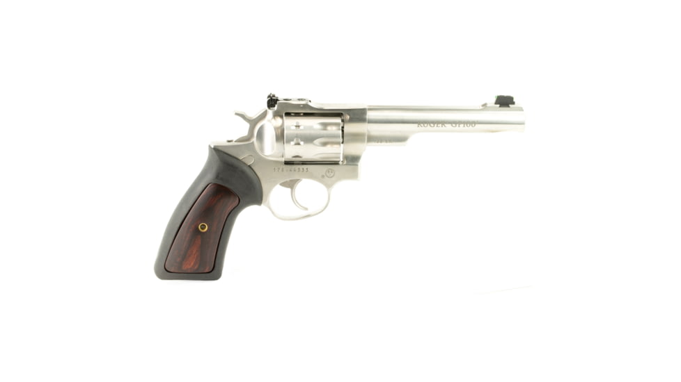 Ruger GP100 Revolver, .22 Long Rifle, 6in Barrel, Adjustable, Stainless Frame, Rubber Grip, 10 Round Cylinder, 1757