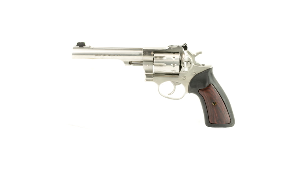 Ruger GP100 Revolver, .22 Long Rifle, 6in Barrel, Adjustable, Stainless Frame, Rubber Grip, 10 Round Cylinder, 1757