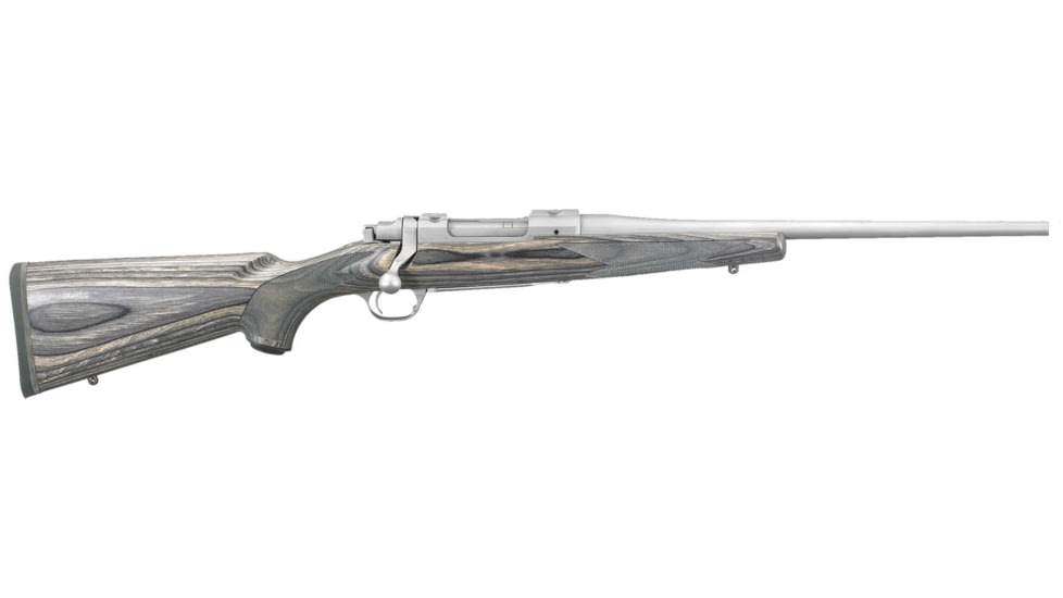 Ruger M77 Hawkeye Compact Bolt Action Rifle, .243 Winchester, 16.5in Barrel, 1-9, Laminate Black Stock, Stainless, 17108-FRRMPG