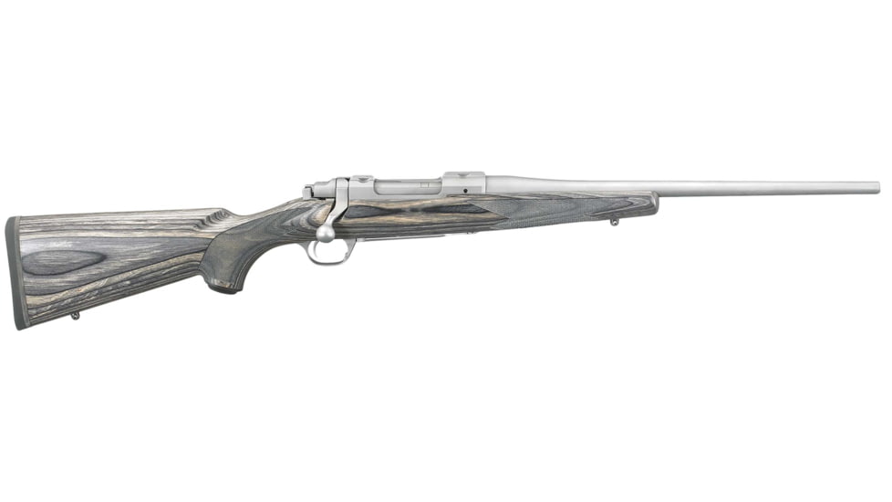 Ruger M77 Hawkeye Compact Bolt Action Rifle, 308 Win/7.62x51 NATO, 16.5in Barrel, 1-10, Laminate Black Stock, Stainless, 17110-FRRMPG