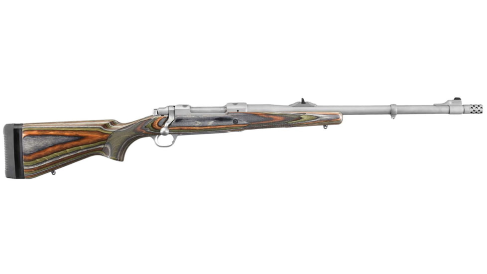 Ruger M77 Guide Gun Bolt Action Rifle, .375 Ruger, 20in Barrel, 1-12, Laminate Grn Stock, Stainless, 47125-FRRMPG
