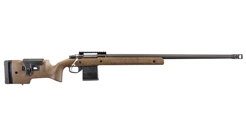Ruger Hawkeye Long Range Target Bolt Action Rifle, .204 Ruger, 26in 1/2x28 TPI Barrel, 1-12, Speckled Laminate Stock, Black, 57122-FRRMPG