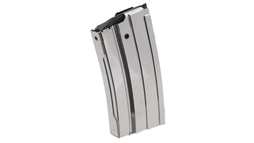 Ruger Magazine, 223 Remington, 20 Rounds, Fits Mini 14, Nickel Finish, Silver