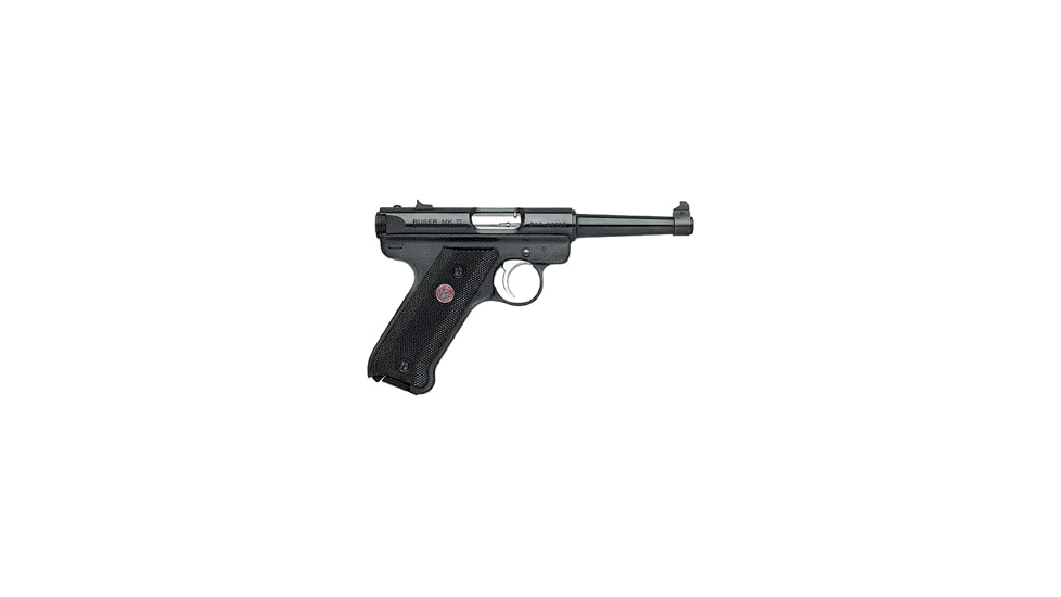 Ruger Mark III Standard Pistol, .22 Long Rifle, 4.75 in barrel, blued carbon steel frame, black synthetic grip, blowback operated semi-auto, fixed front and rear, 10 round magazine, MarkIIISTD475-1-FRRMPG