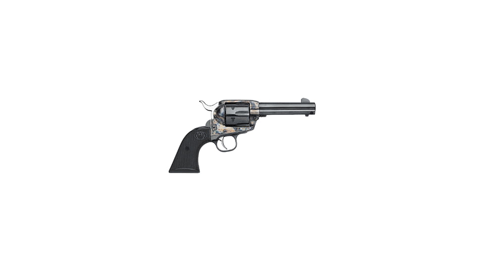 Ruger New Vaquero Revolver, .45 Colt, 4.625 in barrel, color case blued steel frame, simulated hard rubber grip, revolving chamber, fixed blade front, 6 round cylinder, NVRV-45-4625-1-FRRMPG